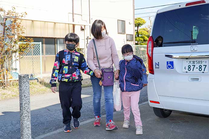 学校へお迎え